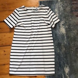 Black and white striped dress